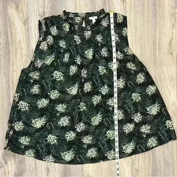 NWT Joie Baltic Print Silky Sleeveless Keyhole Back Floral Top Smocked Size XXL - Picture 2 of 11
